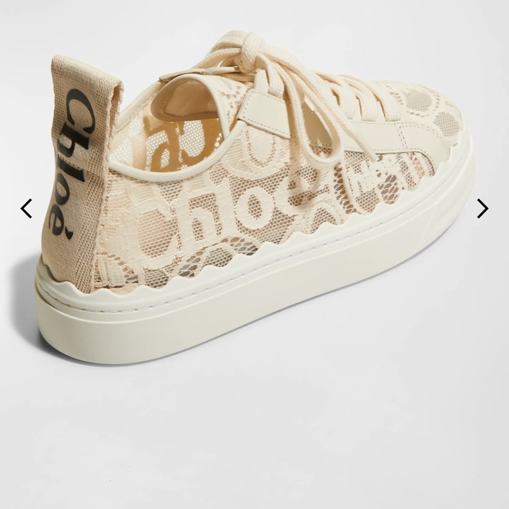 Chloé Chloe Lauren Logo Lace Low-Top Sneakers size 38 US 8